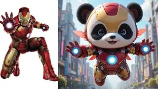 AVENGERS BUT BABY PANDA 🐼 MARVEL & DC ALL CHARACTER 2025 #marvel #superheroes #shorts #ironman #ai