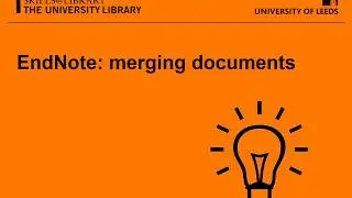 EndNote X8: Merging documents containing EndNote references