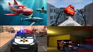Shark Mqueen vs Evil Mcqueen vs Eater Mcqueen vs Lightning Mcqueen  Coffin Dance Song Cover Tileshop