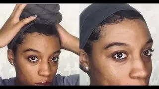 Edges laid + cute protective style w/ leggings as a head scarf
