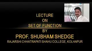 Lecture on Set of Function (union , intersection of function)
