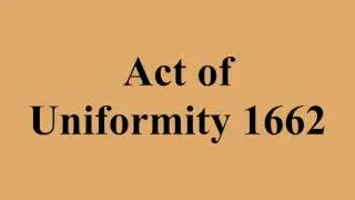 Act of Uniformity 1662