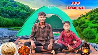Overnight duo camping in village | camping in india & cook vegetable roti | ram mp camping