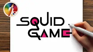How to draw SQUID GAME Logo | Step by step
