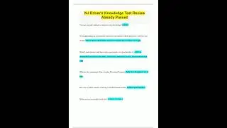 NJ Drivers Knowledge Test Review Already Passed1649