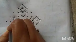 Easy 9&times;1 Dots Rangoli | Simple Line Kolam | #Shorts