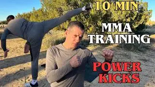 10 Min MMA Power Kicks & Abs (No Equipment)