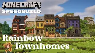 🌈Rainbow Townhomes🏡 - Aesthetic Minecraft Speedbuild - Happy Pride!🏳️&zwj;🌈