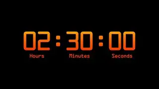 2 Hour and 30 Minute Countdown Timer with Alarm & Chapters - Retro Digital - Sunrise - Red & Yellow