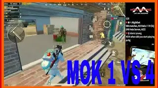 MOK gaming 1 vs 4 best CLUTCH || PUBG MOBILE