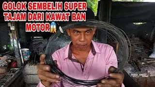 🔴Saksikan🔪Cara Mudah Membuat Golok Sembelih Super Tajam Dari  Baja Kawat Ban Motor 🔪😱😱