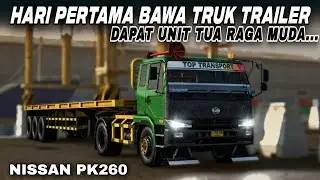 PERTAMA KALI BAWA TRUK TRAILER NISSAN PK260 MENUJU KE PELABUHAN PETI KEMAS | BUSSID GAMEPLAY #VLOG