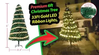 Fake Realistic Plush 6Ft Christmas Tree Decoration Set with LED Lights & Stand - Assembly Review