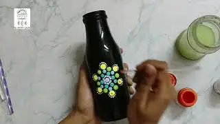 Easy Dot Mandala bottle art 