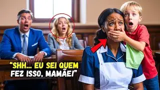 Filho do milionário revela a verdade no tribunal e salva a empregada acusada.