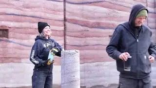 Rammed Earth Geothermal Greenhouse Build | Pad & Pile for Natural Wood Post