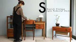 北欧モダンらしいシンプルな佇まい♪Single Pedestal Desk Danish Vintage/デンマークヴィンテージ デスク 片袖 机 北欧家具