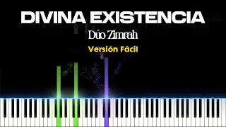 Divina Existencia - Dúo Zimrah | Easy Piano Tutorial + Partitura