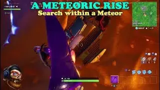 Touch a giant glowing cube, enter the Rift above Loot Lake and search a landing pod within a meteor