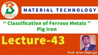 | Lecture 43 | Classification of Ferrous Metals | Pig Iron |