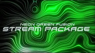 OBS Overlay Neon Green Fusion Stream Package Animated Stream Intermission Banner Set Twitch Overlay