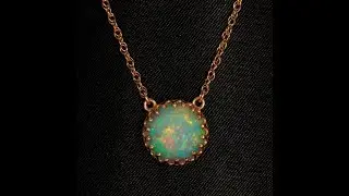 Faceted opal in Rose Gold