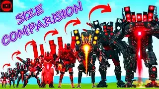 SIZE COMPARISON ALL MECHA TITAN SPEAKERMAN VS SKIBIDI TOILET GMAN ASTRO BOSSES In Garry's Mod