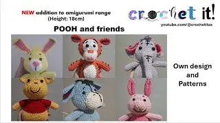 crochet it! mini Pooh and friends (height 18cm) #winniepooh #amigurumi