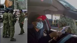 Crossing military checkpoints + enhanced community quarantine