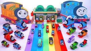 Thomas Wooden Railway Knapford Station | Thomas & Friends Track Toys Collection ASMR 🚂💙 Rainbow Set