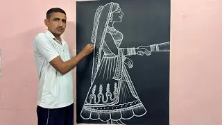Learn to draw a bride || dulhan ki drawing ||👌🎨 #bridedrawing #topartists #simpledrawing 