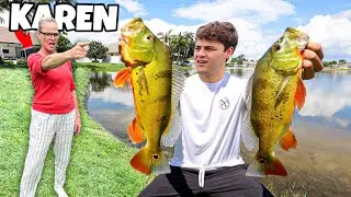 KAREN YELLS at Me for STEALING Her FISH!!