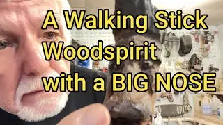 Woodspirit Walking Stick with a Super Big Nose