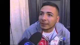 TIFOSO ROMANISTA DIFENDE IL CAPO ULTRA DE SANTIS ALL AGGRESSIONE DI CIRO ESPOSITO