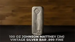 100 oz Johnson Matthey (JM) Vintage Silver Bar .999 Fine