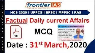 Ep - 612 | 31 March 2020 Hindi current affairs | daily current affairs
