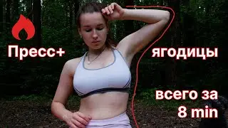 ТРЕНИРОВКА НА ПРЕСС И ПОПУ| 8 минут | БЕЗ ПРИСЕДАНИЙ | тренировка дома