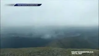 Incredible view from Mount Washington of thunderstorm barreling over peaks