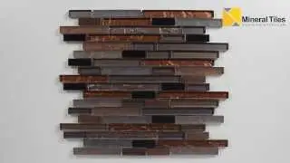 Modern Stainless Glass Mosaic Tile Linear Orange - 230YS54