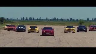 Девять Chevrolet Camaro на взлетной полосе - Krasnodar Camaro Club - (DJI Inspire 2 X5S)