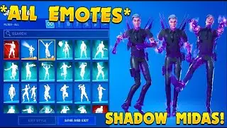 FORTNITE Midas Zombie Todos los Bailes | SHADOW MIDAS skin showcase with ALL Dances & Emote