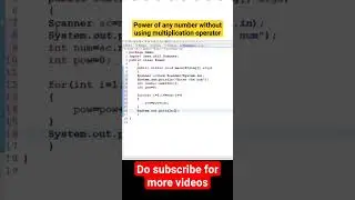 power of number without using multiplication operator 