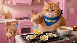 Fat Cat Cheddar's Oyster Feast! A Michelin-Star Dad's Love~ 👨&zwj;🍳🧡 #OrangeCat #CuteCat #CatLife