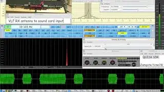 Homebrew SDR Rcvr CW demodulation on the VLF band using Zamgate & sine wave generator - LIVE Demo