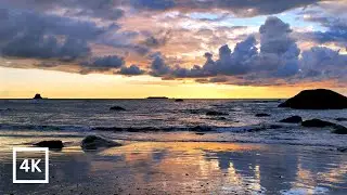 4K Ruby Beach Sunset | Olympic National Park | Crashing Waves for Sleep & Study | Nature Sounds