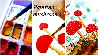 Gouache Mushroom🍄Painting 🖌️ 🎨| Easy Nature Art for Beginners