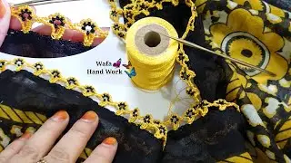 Fansy 🌟 Qureshia Dupatta Lace Design with Beads | Crochet Dupatta Lace  | Crochet Lace Edging