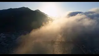 絶景  大洲長浜 肱川あらし2018 ドローン空撮 4K60P