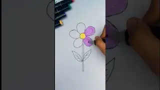 Purple flower drawing 💜🌷/ #drwaing / #flowers / #shorts