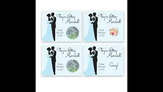 Bridal Shower Scratch Off Game Cards Bride & Groom Aqua Pinstripe